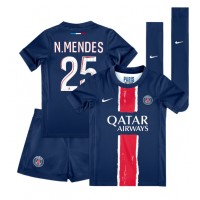 Paris Saint-Germain Nuno Mendes #25 Replica Home Minikit 2024-25 Short Sleeve (+ pants)